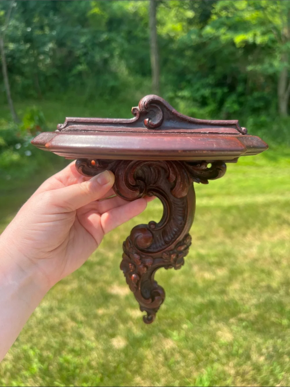 VTG MCM Neo Classical Syroco Wood Syracuse Ornate Wall Shelf Floating Shelf